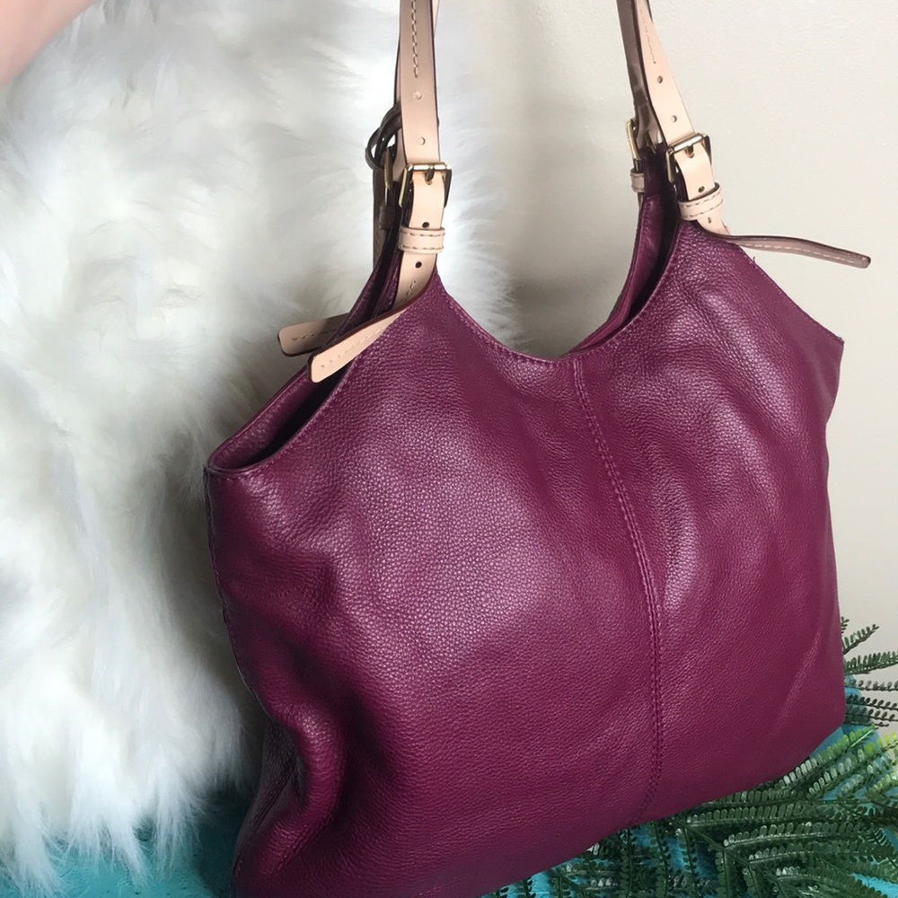 Michael Kors Plum Two Tone Slouchy Shoulder Bag - Picture 5 of 8